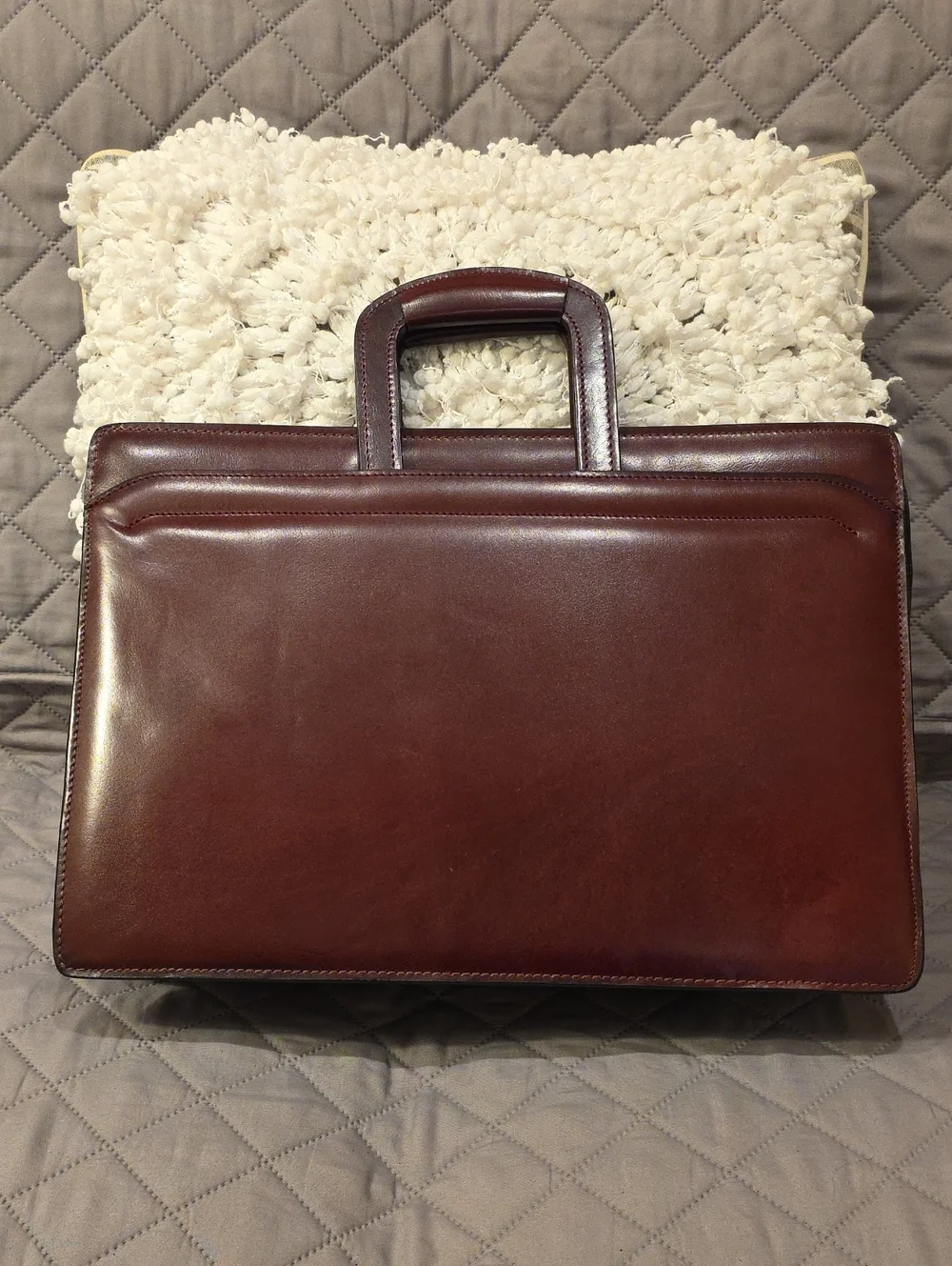 Vintage Classic Men's Leather Briefcase - Burgundy